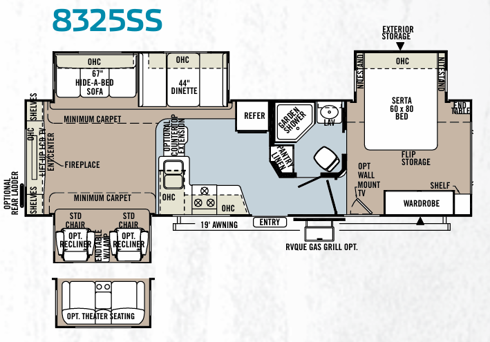 View 2013 Forest River Rockwood Signature Ultra Lite 8325SS complete specs and manufacturer brochures