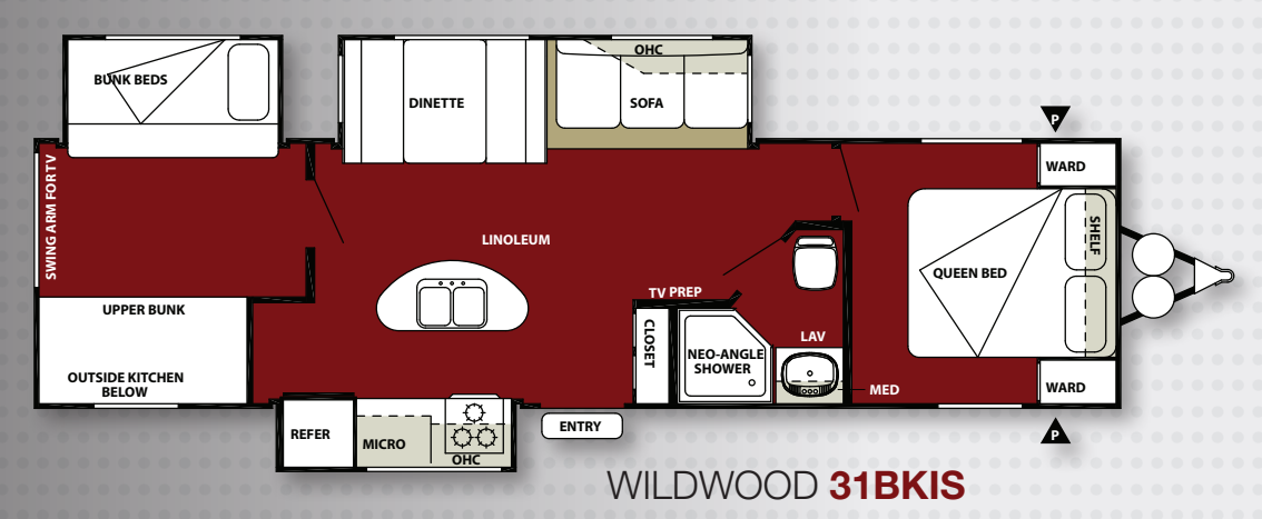 View 2013 Forest River Wildwood 31BKIS complete specs and manufacturer brochures