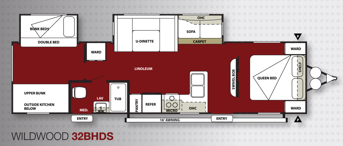 View 2013 Forest River Wildwood 32BHDS complete specs and manufacturer brochures
