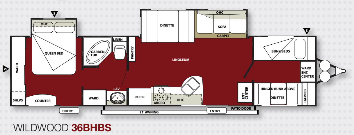 View 2013 Forest River Wildwood 36BHBS complete specs and manufacturer brochures