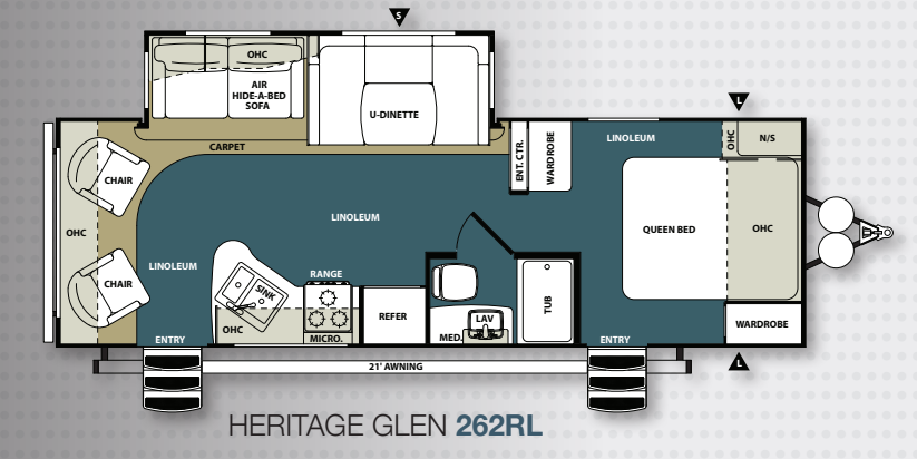 View 2013 Forest River Wildwood Heritage Glen Lite 262RL complete specs and manufacturer brochures
