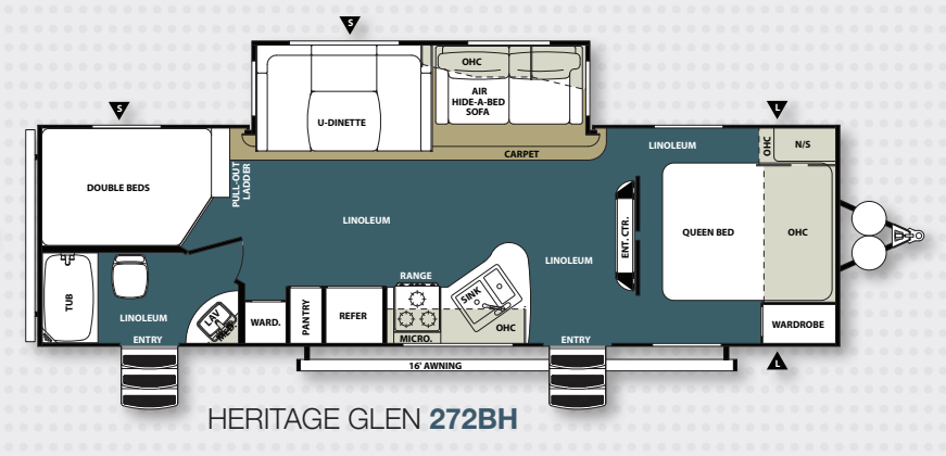 View 2013 Forest River Wildwood Heritage Glen Lite 272BH complete specs and manufacturer brochures