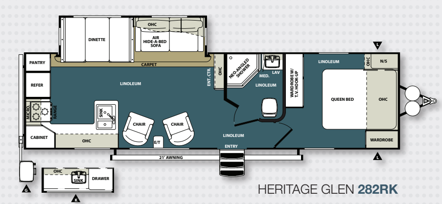View 2013 Forest River Wildwood Heritage Glen Lite 282RK complete specs and manufacturer brochures