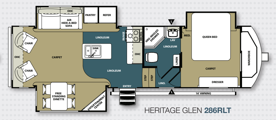 View 2013 Forest River Wildwood Heritage Glen Lite 286RLT complete specs and manufacturer brochures