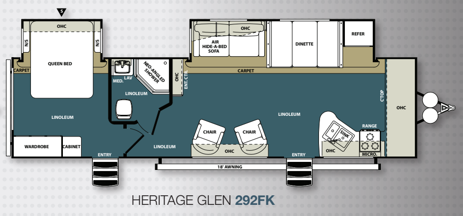 View 2013 Forest River Wildwood Heritage Glen Lite 292FK complete specs and manufacturer brochures
