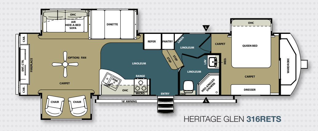 View 2013 Forest River Wildwood Heritage Glen Lite 316RETS complete specs and manufacturer brochures