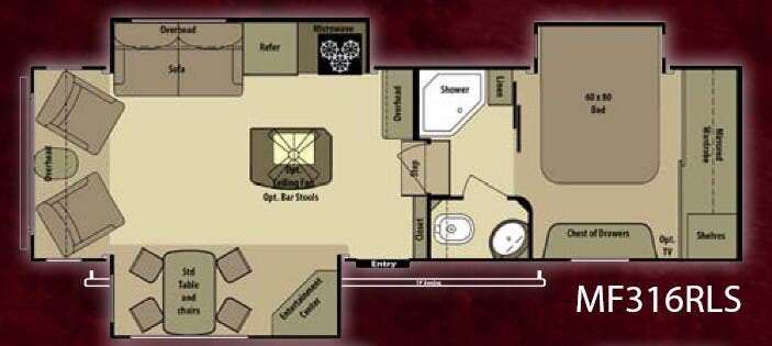 View 2013 Highland Ridge Mesa Ridge MF316RLS complete specs and manufacturer brochures