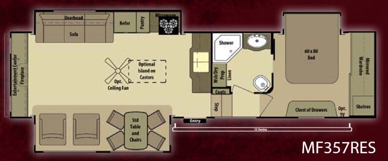 View 2013 Highland Ridge Mesa Ridge MF357RES complete specs and manufacturer brochures