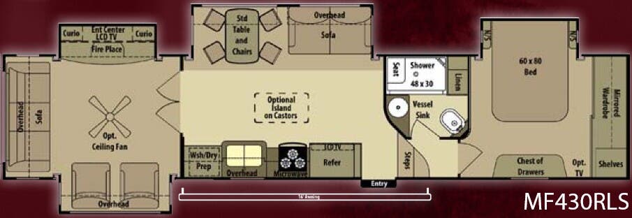 View 2013 Highland Ridge Mesa Ridge MF430RLS complete specs and manufacturer brochures