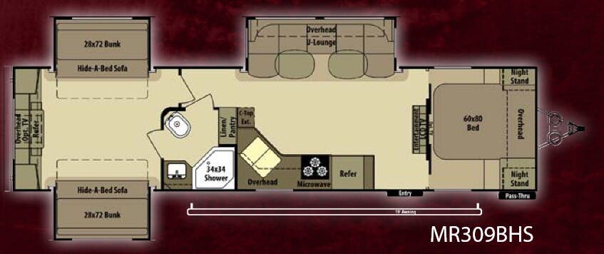 View 2013 Highland Ridge Mesa Ridge MR309BHS complete specs and manufacturer brochures