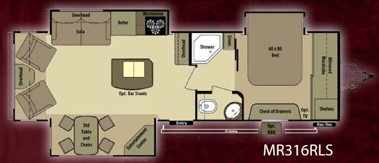 View 2013 Highland Ridge Mesa Ridge MR316RLS complete specs and manufacturer brochures