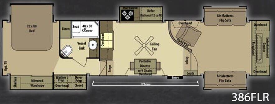 View 2013 Highland Ridge Open Range 386FLR complete specs and manufacturer brochures
