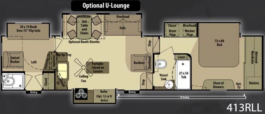 View 2013 Highland Ridge Open Range 413RLL complete specs and manufacturer brochures