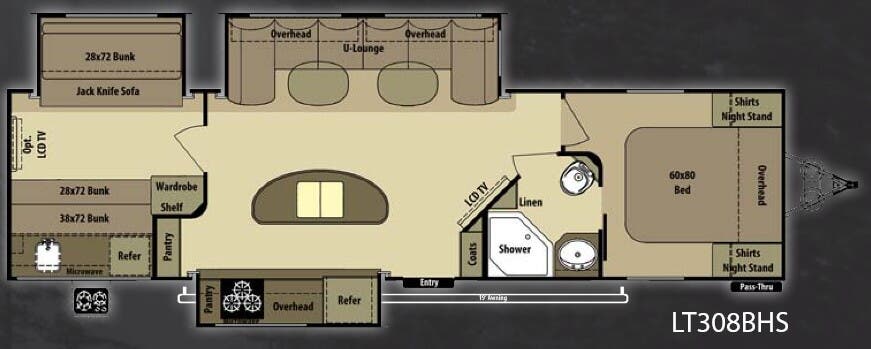 View 2013 Highland Ridge Open Range Light LT308BHS complete specs and manufacturer brochures