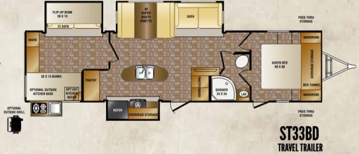 View 2014 CrossRoads Sunset Trail Reserve ST33BD complete specs and manufacturer brochures