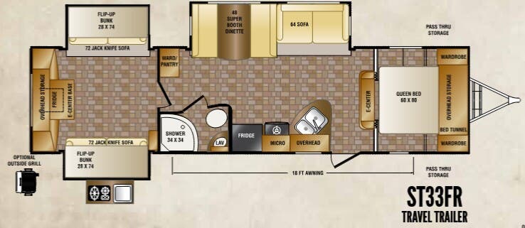 View 2014 CrossRoads Sunset Trail Reserve ST33FR complete specs and manufacturer brochures