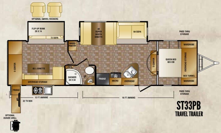 View 2014 CrossRoads Sunset Trail Reserve ST33PB complete specs and manufacturer brochures