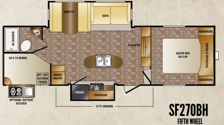 View 2014 CrossRoads Sunset Trail Super Lite SF270BH complete specs and manufacturer brochures