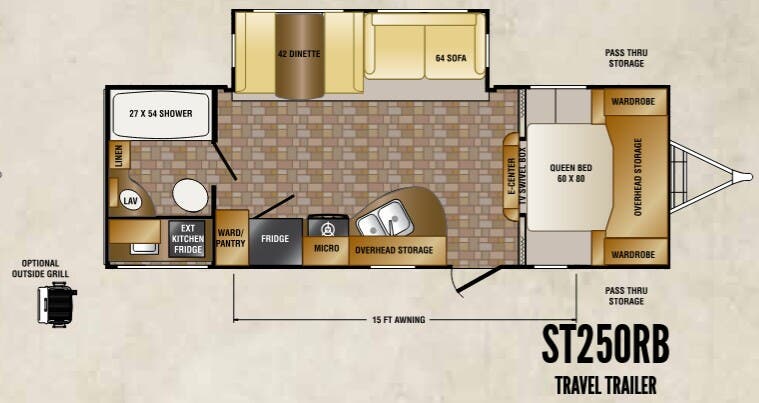 View 2014 CrossRoads Sunset Trail Super Lite ST250RB complete specs and manufacturer brochures