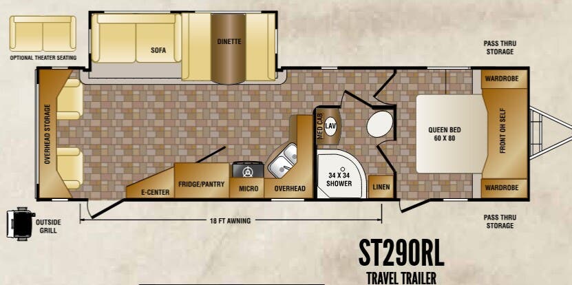 View 2014 CrossRoads Sunset Trail Super Lite ST290RL complete specs and manufacturer brochures