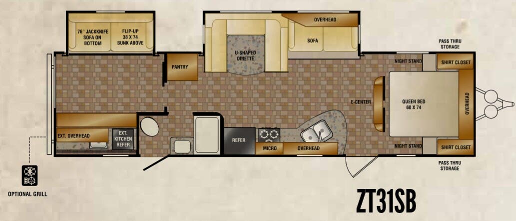 View 2014 CrossRoads Zinger ZT31SB complete specs and manufacturer brochures