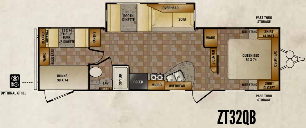 View 2014 CrossRoads Zinger ZT32QB complete specs and manufacturer brochures