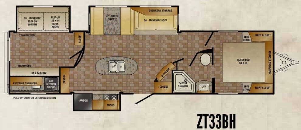 View 2014 CrossRoads Zinger ZT33BH complete specs and manufacturer brochures