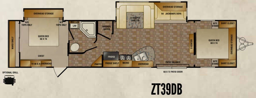 View 2014 CrossRoads Zinger ZT39DB complete specs and manufacturer brochures