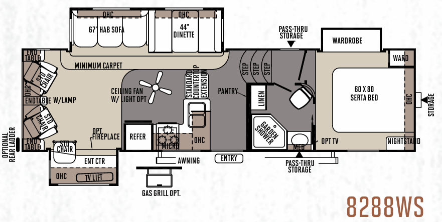View 2014 Forest River Rockwood Signature Ultra Lite 8288WS complete specs and manufacturer brochures