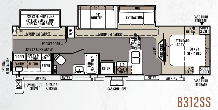 View 2014 Forest River Rockwood Signature Ultra Lite 8312SS complete specs and manufacturer brochures