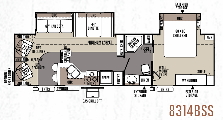 View 2014 Forest River Rockwood Signature Ultra Lite 8314BSS complete specs and manufacturer brochures