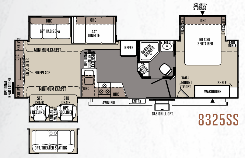View 2014 Forest River Rockwood Signature Ultra Lite 8325SS complete specs and manufacturer brochures