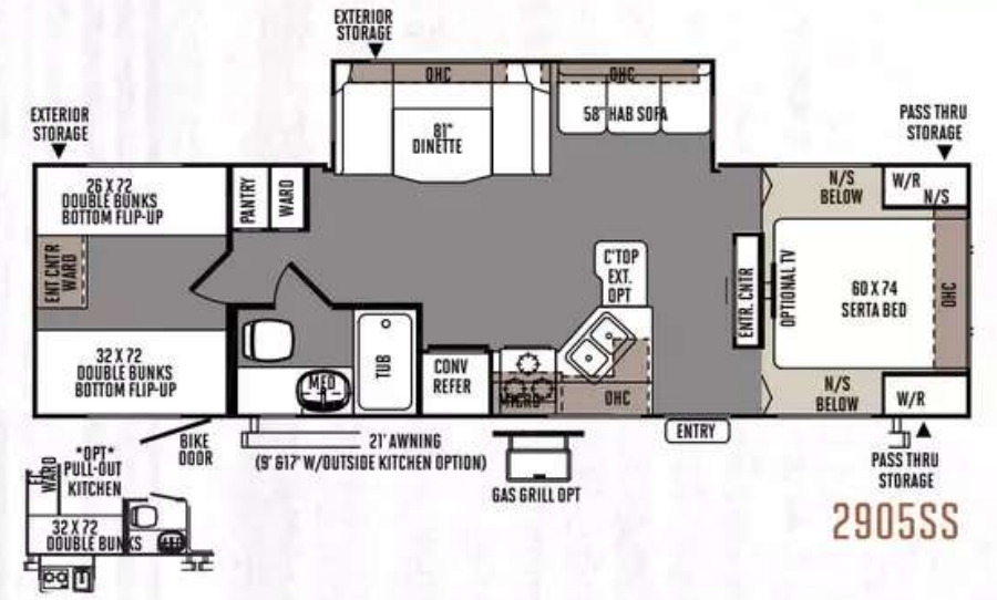 View 2014 Forest River Rockwood Ultra Lite 2905SS complete specs and manufacturer brochures
