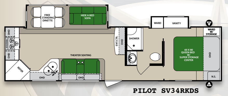 View 2014 Forest River Surveyor Pilot SV34RKDS complete specs and manufacturer brochures