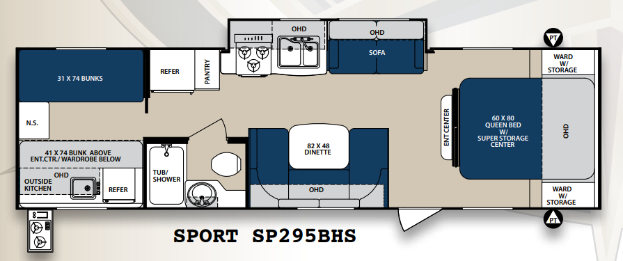 View 2014 Forest River Surveyor Sport SP295BHS complete specs and manufacturer brochures