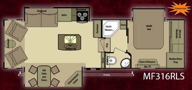 View 2014 Highland Ridge Mesa Ridge MF316RLS complete specs and manufacturer brochures