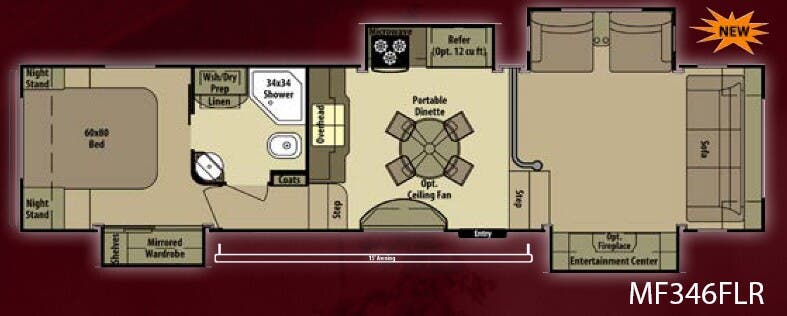 View 2014 Highland Ridge Mesa Ridge MF346FLR complete specs and manufacturer brochures