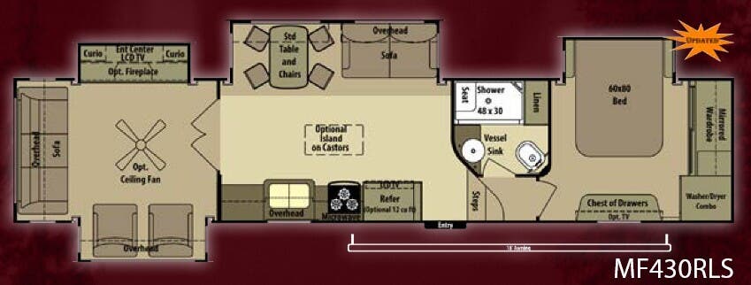 View 2014 Highland Ridge Mesa Ridge MF430RLS complete specs and manufacturer brochures