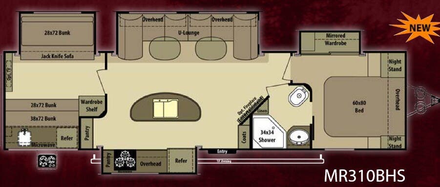 View 2014 Highland Ridge Mesa Ridge MR310BHS complete specs and manufacturer brochures