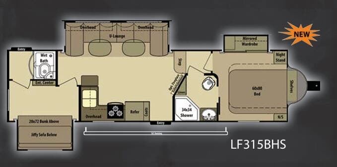 View 2014 Highland Ridge Open Range Light LF315BHS complete specs and manufacturer brochures