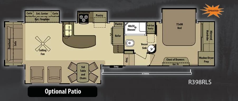 View 2014 Highland Ridge Open Range Residential R398RLS complete specs and manufacturer brochures