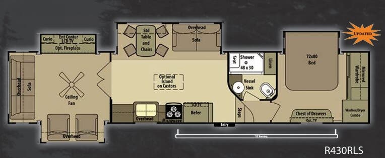 View 2014 Highland Ridge Open Range Residential R430RLS complete specs and manufacturer brochures