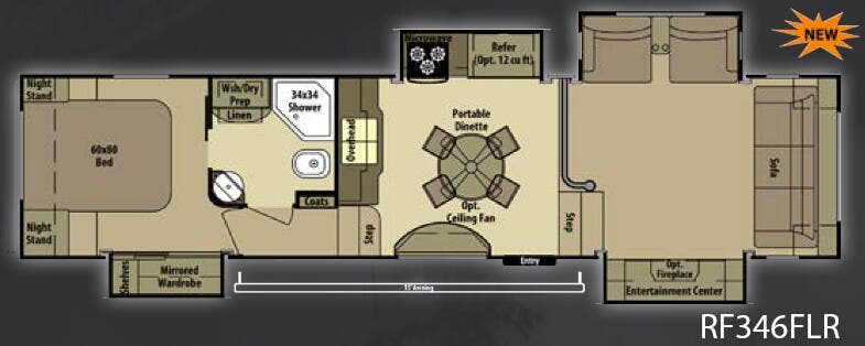 View 2014 Highland Ridge Open Range Roamer RF346FLR complete specs and manufacturer brochures