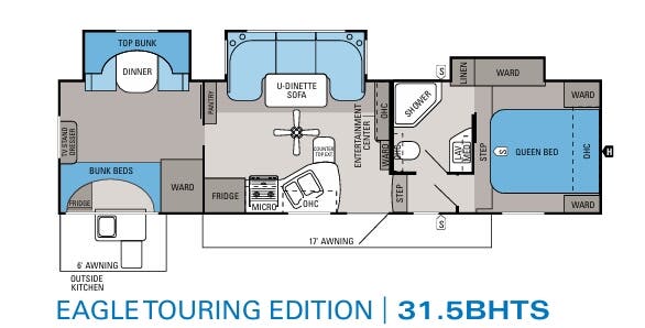 View 2014 Jayco Eagle Touring Edition 31.5BHTS complete specs and manufacturer brochures