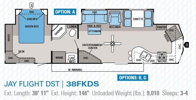 View 2014 Jayco Jay Flight DST 38FKDS complete specs and manufacturer brochures
