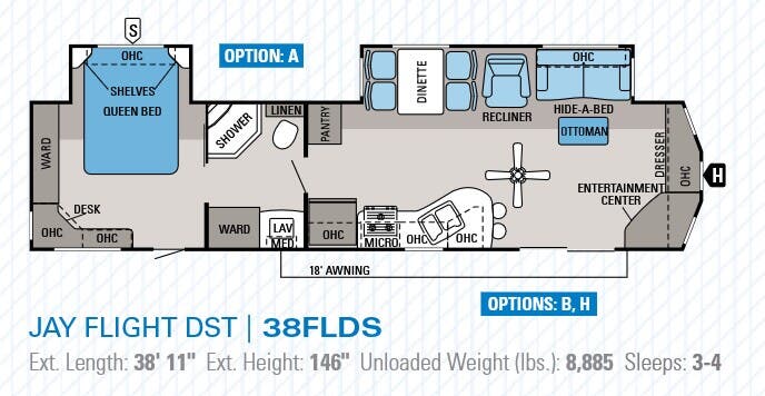 View 2014 Jayco Jay Flight DST 38FLDS complete specs and manufacturer brochures