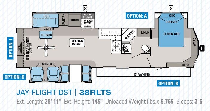 View 2014 Jayco Jay Flight DST 38RLTS complete specs and manufacturer brochures