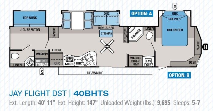 View 2014 Jayco Jay Flight DST 40BHTS complete specs and manufacturer brochures