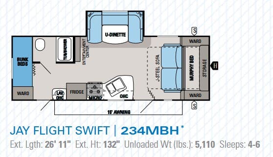 View 2014 Jayco Jay Flight Swift 234MBH complete specs and manufacturer brochures