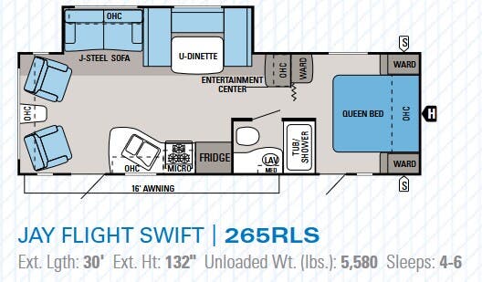 View 2014 Jayco Jay Flight Swift 265RLS complete specs and manufacturer brochures